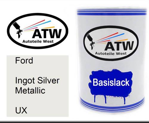 Ford, Ingot Silver Metallic, UX: 500ml Lackdose, von ATW Autoteile West.